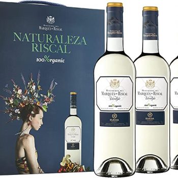 lote de navidad de 3 botellas de vino blanco DO rueda 100% organico